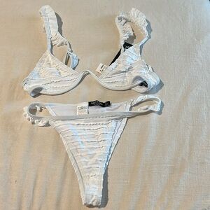 Nastygal white ruffle bikini! Brand new with tags